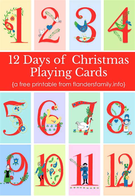 12 Days Of Christmas Cards Printable